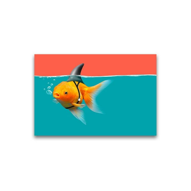 Funny Goldfish With Shark Fin Poster Image by Shutterstock Walmart