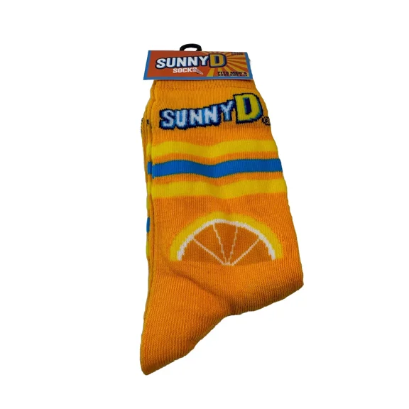 Sunny D Orange Adult Men's Novelty Crew Socks Size 6-12