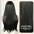 thumbnail image 3 of Phocas Long Straight Black Wigs for Women Synthetic Long Straight Wig with Bangs Looking Natural Black Long Wigs 22 inch, 3 of 10