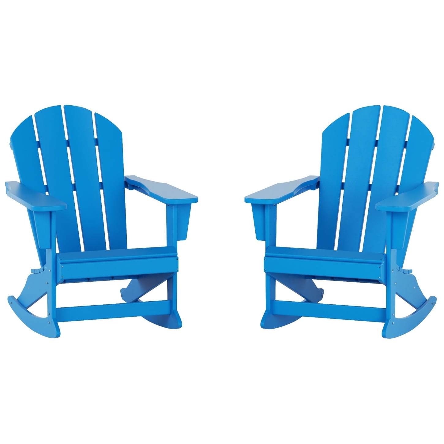 Polytrends  Laguna Hdpe All Weather Outdoor Patio Rocking Chair (Set of 2) Pacific Blue