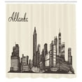 thumbnail image 3 of Ambesonne Georgia Shower Curtain, Grunge City Skyline Vintage, 69"Wx70"L, Dark Taupe and Eggshell, 3 of 3