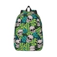 thumbnail image 2 of Rocae Skull and Palm Leaves for Durable Canvas Backpack Leisure Large Bag Travel Rucksack Multi-function Backpack, 2 of 8