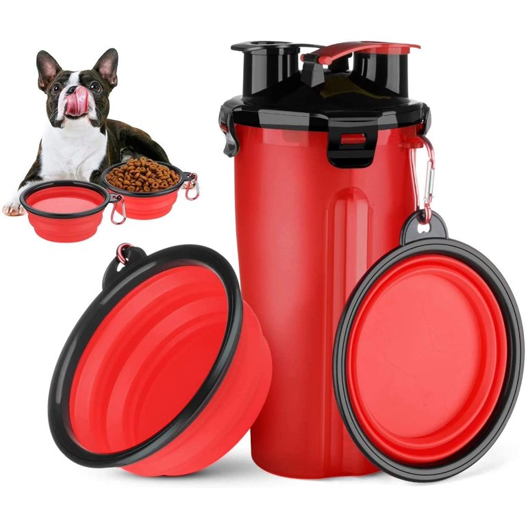 Dog Water Bottle, Insulated Dog Travel Water Bottle, Stainless Steel Pet  Water Bottle Dispenser Portable Food and Water Bowl for Dogs with Carrying