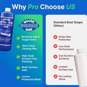 Woody Wax Ultra Pine Boat Soap, Concentrated Gel Formula, Wash ‘n’ Wax Saltwater Remover & Marine Cleaner, Safe for Waxed Non-Skid Decks, 34 Oz.