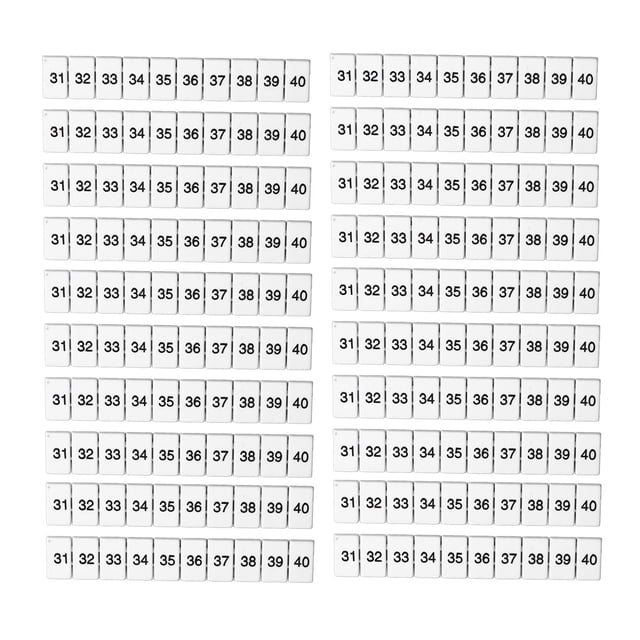 100 etiquetas de tiras de marcadores de terminales, etiquetas de marcado, barra de marcado de nailon resistente al calor ZB6 31‑40