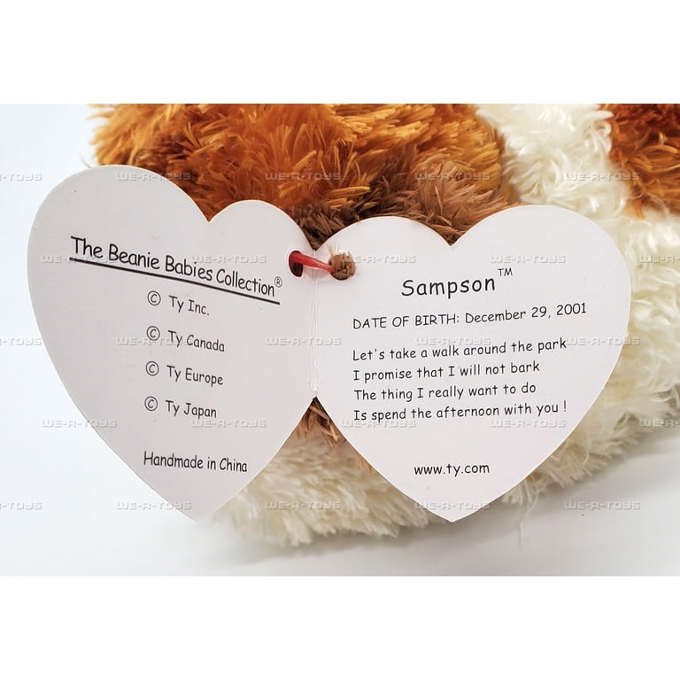 テディベア　SHAMPSON TY Beanie Baby Plush: Sampson the Dog Stuffed Animal | MWMT's Tags