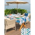 thumbnail image 5 of Outdoor Tablecloth with Umbrella Hole for Patio/Picnic/Party/Camping, Pink Fishes Waterproof Table Cloth Rectangle Table Cover Washable, Cartoon Coastal Ocean Fish Striped (60"x 120"), 5 of 8