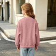 thumbnail image 5 of Grblisyd Girls Crewneck Sweatshirts Kids Fashion Loose Drop Shoulder Pullover Basic Long Sleeve Fall Winter Clothes, 5 of 6