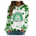 thumbnail image 2 of Jacenvly St. Patrick'S Day Shirts for Women Fashion Long Sleeve T-Shirts for Women Soft Comfortable Round Neck Blouse Printed Loose Casual Pullover Tops Sweatershirt Green, 2 of 5