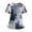 Blue, variant on Scrubs for Women Funny Vintage Floral Print Nursing Uniform Fashion V Neck Side Slits Scrub Shirt Soft Easy Care Short Sleeve Medical Workwear with Pockets Light Blue 2XL