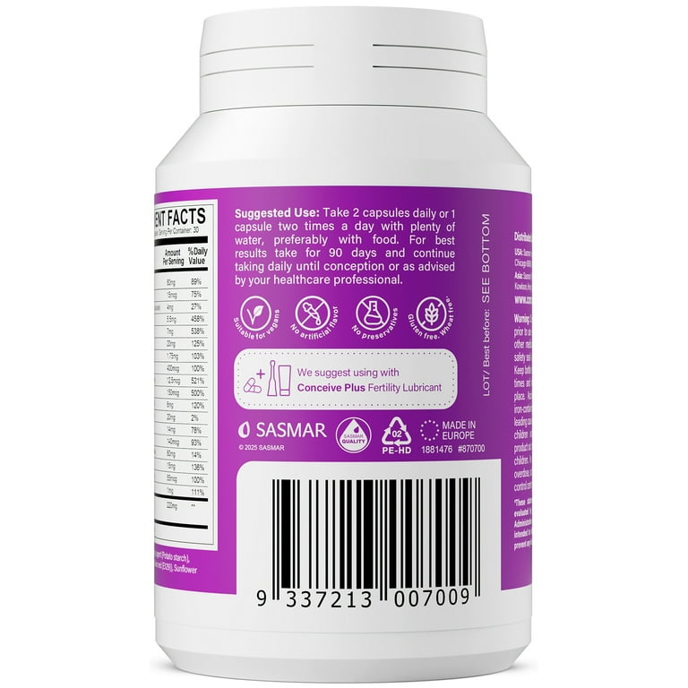 conceive plus lubricant walmart Conceive Plus Women's Fertility Support, Folic Acid, Biotin, L-Arginine and  Taurine main image 0
