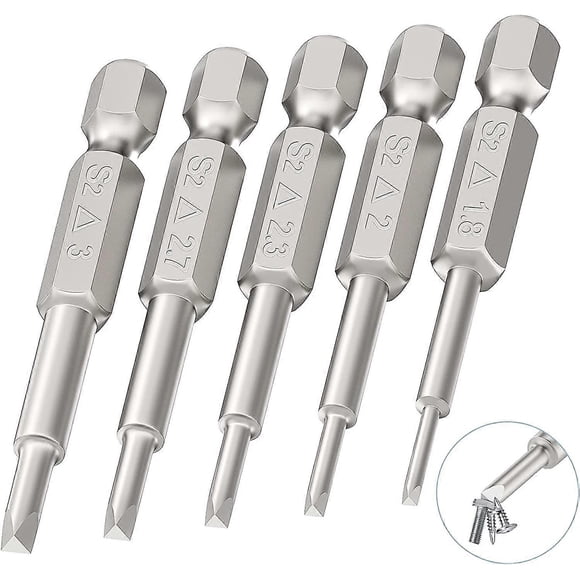 5pcs Magnetic Triangle Bits 1/4 Inch Triangle Screwdriver Bits Hex Shank Head S2 Steel Triangle