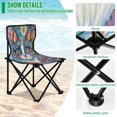 thumbnail image 4 of BZSMCE Camping Chairs Modern Flower Crown Feline Pattern Folding chair, 4 of 8
