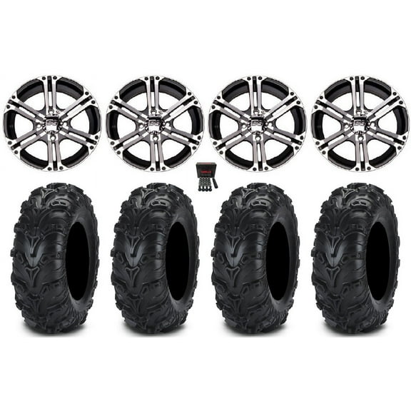 ITP SS212 12" Wheels Machined 25" Mud Lite II Tires Honda Foreman Rancher SRA