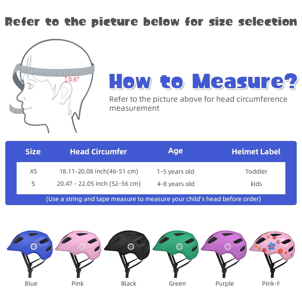 Helmet size for a 5 store year old