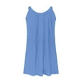 thumbnail image 3 of Royal Blue Boat Neck Dress for Women Fall Summer Sleeveless Slip Mini Short Loose Fit Beach Brunch Keyhole Hawaiian Ruched Tropical Plain Dress Ladies 2025 Clothes Fashion M, 3 of 8