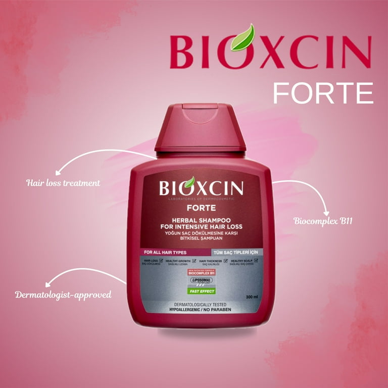 Bioxcin Forte Herbal Shampoo, Intensive Hair Loss Treatment, 300ml