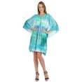 thumbnail image 5 of Bimba Printed Caftan Gown Maxi Robe Dress For Women Beachwear Short Swimsuit Cover Up, 5 of 7