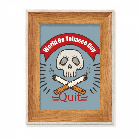 Logo l No Tobacco Day Desktop Wooden Photo Frame Display Picture Art Painting Multiple Sets