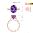 thumbnail image 4 of ANGARA Natural Cushion 3.5 ct Amethyst Solitaire Ring with Hidden Accents in 14K Rose Gold for Women (Size-11x9mm) | February Birthstone, Anniversary, Jewelry Gift for Women | Natural Amethyst Ring, 4 of 9