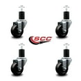 thumbnail image 2 of 3 Inch Hard Rubber Wheel Swivel 1-3/4 Inch Expanding Stem Caster Set SCC, 2 of 2