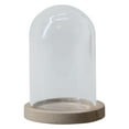 thumbnail image 4 of 4Pcs Glass Cloche Dome Vase Decorative W/ Base DIY Terrarium Miniature Dome Wood Base, 4 of 5