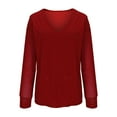 thumbnail image 4 of Mifsaly V-Neck Glitter Top Women Long Sleeve formal Elegant Sequin Shirt Tunic Cocktail Party Evening T-Shirt Night Going Out Mardi Gras Blouse Spring Summer Fashion Outfits M, 4 of 6