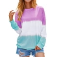 thumbnail image 6 of Xuanfei Women Casual Long Sleeve Round Neck Colorblock Sweatshirts, 6 of 7
