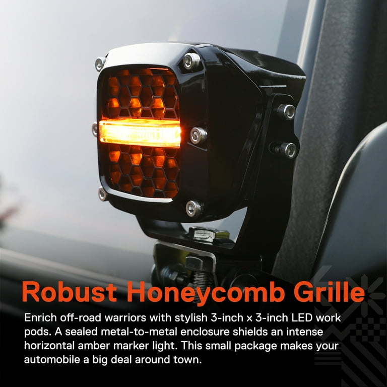 LED Fog Lights 3 Inch Square Yellow LED Fog Light Pods - SAE/DOT Approved, 40W, Amber Driving Lights For Trucks, Jeeps, SUVs Cube Light LED Fog Lights 3 Inch Square Yellow LED Fog Light Pods - SAE/DOT Approved, 40W, Amber Driving Lights For Trucks, Jeeps, SUVs Cube Light