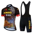 thumbnail image 2 of Conjunto de Ropa de Ciclismo del equipo JUMBO VISMA para hombre, Maillot de manga corta y pantalones cortos 19D para bicicleta de montaña, 2023 qiuyongming unisex, 2 of 2