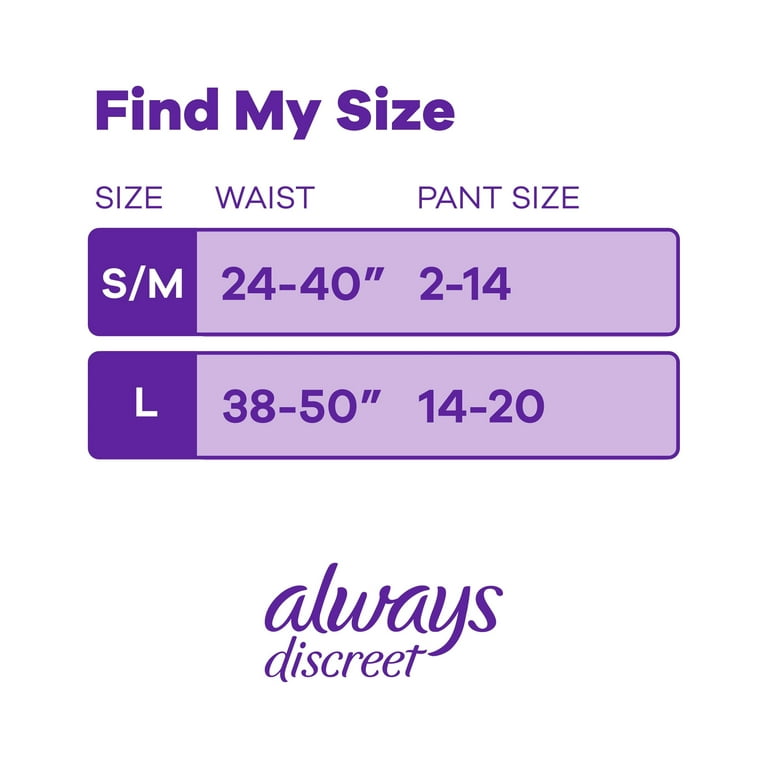 Always Discreet Underwear Sensitive Skin Size L Maximum 14 Count