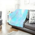 thumbnail image 4 of Ultra-Soft & Warm 280gsm Flannel Blanket - Pastel Iridescent Feather Design in Pink, Blue, Green, Yellow, Purple, Turquoise | Lightweight All-Season Throw for Couch, Bed, Sofa | Machine Washable Cozy, 4 of 7
