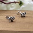 thumbnail image 4 of Oxidised Silver Elephant Stud Earrings Cute Animal Studs Elephant Stud Safari Theme Jewelry Minimalist Handmade Studs with Pushback, 4 of 6