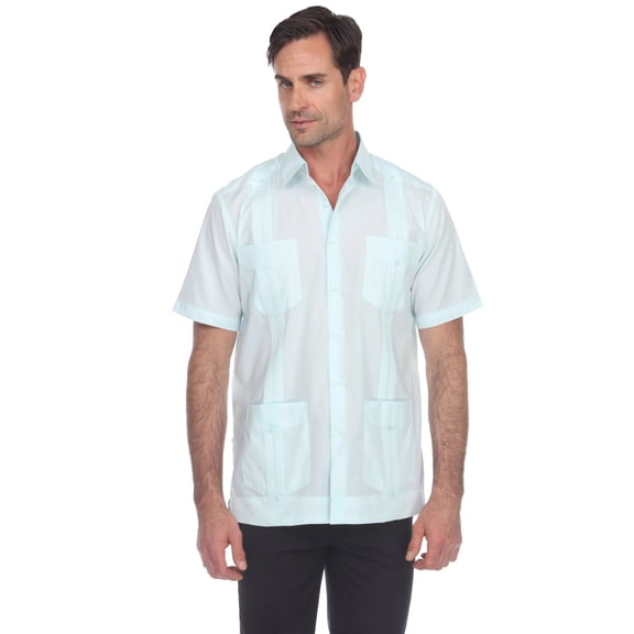 Mojito Collection Guayabera Shirt Classic Poly Cotton Blend Short Sleeve