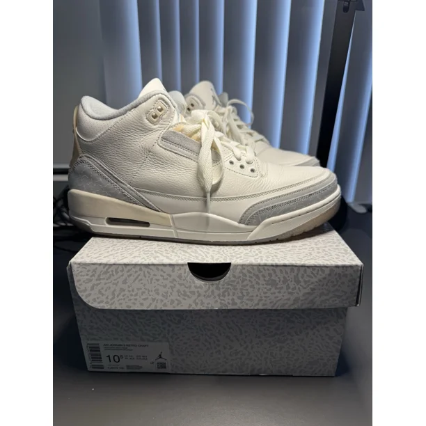 Ni - ke Air Jordan 3 Retro Craft Ivory Men's Size 10.5 FJ9479-100