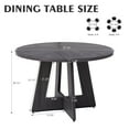 thumbnail image 5 of 47 inch Round Dining Table, Farmhouse Circle Kitchen Table, Large Wood Dinner Table for 4, Wooden Pedestal Dinning Table for Dining Room, Mid Century Modern Style, Gray, 5 of 8