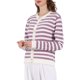 thumbnail image 4 of Cárdigan a rayas INSPIRE CHIC para mujeres, suéteres casuales de manga larga, chaqueta de punto acanalado 2XL púrpura, 4 of 4