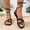Black, variant on Women Flat Sandals Summer Strappy Tie Straps Sandals Open Toe Cross Lace up Ankle Strap Beach Vacation Shoes,Versatile Plus-Size Spring/Summer Shoes Black