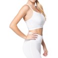 thumbnail image 4 of "Juniors Workout Cami Sports Fitness Cross Back Bra with No Pad (White, M)", 4 of 5