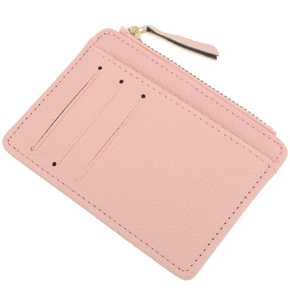 unbranded  Fanny Women's Ultra-thin Card Holder Coin Purse Zipper Credit 1pcs (card Pink)