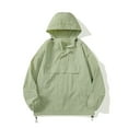 thumbnail image 2 of BVnarty Men's Lightweight Windbreaker Jacket Hooded Water Resistant Outdoor Anorak Pullover Sport Coat (Green,XXL), 2 of 4
