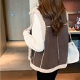 thumbnail image 6 of GigrtiJin Women's Sherpa Lined Leather Vest Jacket Fall Winter Zip up Sleeveless Warm Comfy Coat with Pockets, 6 of 9