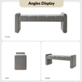 thumbnail image 6 of 55" Bench Upholstered Chenille Fabric Bed Foot Stool Accent Footrest Wood Legs Entryway Hallway Living Bedroom Grey, 6 of 7