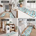 thumbnail image 5 of Blue Geometric Flower Diamond Pattern Kitchen Rugs Sets Of 3,Kitchen Runner Rugs Non Skid Washable,Decorative Kitchen Floor Mats for Kitchen,Sink,Laundry,17"x30"+ 17"x47" + 17"x59", 5 of 6