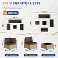 thumbnail image 6 of UDPATIO 9-Piece Wicker Modular Sectional Outdoor Conversation Sets with Glass Coffee Table, Yellow&Brown, 6 of 6