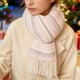 thumbnail image 1 of Bufanda de invierno cálida para mujer, tipo chal grande, ideal para clima frío. Bufanda larga de punto grueso a cuadros rosa, blanco y gris. Suave y ligera, unisex., 1 of 4