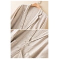 thumbnail image 5 of ITSAME Women's Linen Cotton Blazer Notched Lapel Button Open Front with Pockets Casual Fashion Suit Jacket Beige Size XL, 5 of 6
