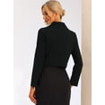 thumbnail image 3 of DARING DIVA Women's Notched Lapel Collar Office Cropped Blazer Jacket XL Black, 3 of 6