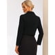thumbnail image 3 of Chaqueta Corta Allegra K Blazer Solapa Oficina Negro XL para Mujer, 3 of 6
