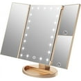 thumbnail image 1 of Lighted Makeup Mirror Trifold Vanity Mirror with X/X/X Magnification Natural LED Nights and Touch Screen Batteries and USB Power Supply Adjustable Tabletop Cosmetic Mirror (, 1 of 7